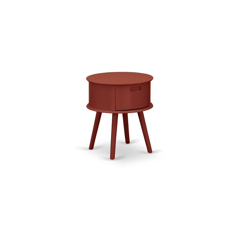 Ensemble de 1 table de chevet avec tiroir 1 pièce, finition bourgogne, Bourgogne