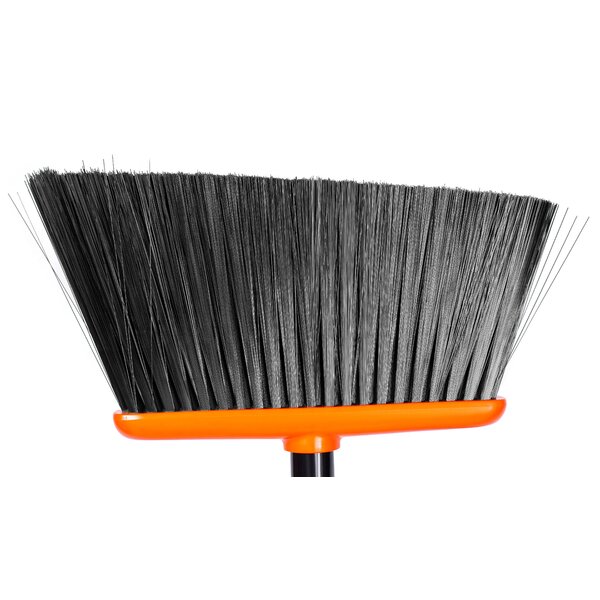 Casabella Quick 'n Easy Upright Broom and Dustpan Set, Gray/Orange