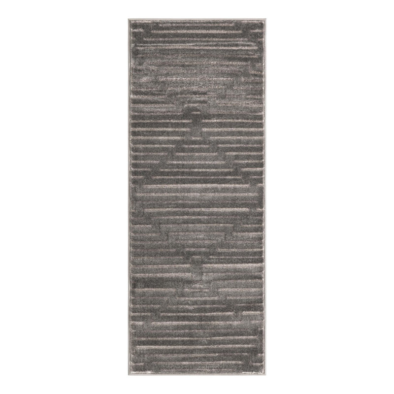 Latitude Run® Mirage Nikica Rug Gray and Silver, Runner 2' x 5'1"