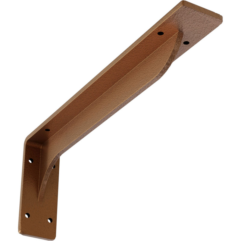 2"W x 14"D x 5 1/4"H Embrey Steel Bracket, Hammered Copper, Hammered Copper, 5.25" H x 2" W x 14" D
