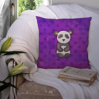Polkadot Panda Bear Watercolor Indoor/Outdoor Throw Pillow