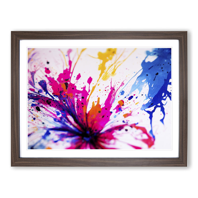 Flower Splash Vol.4 Abstract - Framed Print, 46cm H x 64cm W x 2cm D, Walnut