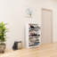 Étagère à chaussures étroite avec miroir et 3 niveaux, rangement en bois mince pour maison et appartement, blanc mat, armoire à tiroirs, Tier Home, blanc mat, rétractable