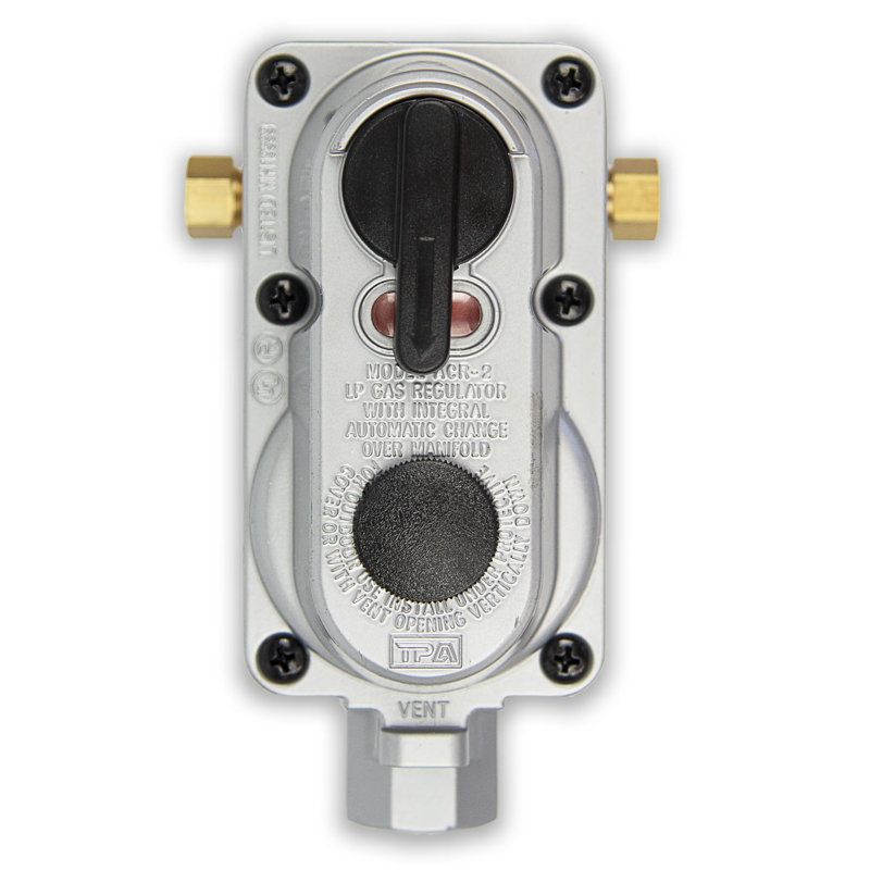 Flame King 2-Stage Auto Changeover LP Propane Gas Regulator for RVs, Vans, and Trailers