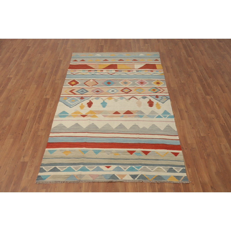 Tapis tribal en laine tissé à la main 5 x 8