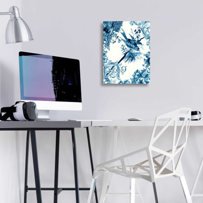 «Bird and Branch in Indigo II» par Naomi McCavitt, art mural en verre acrylique