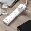 GEEPAS 4 Gang Extension Lead, 2M Cable | 4-Way Plug Extension Cable, Overload Protection | Wall Mountable & Multi Socket Mains Strip for Home Bedroom Office | Heavy Duty UK Plug | White-129015096