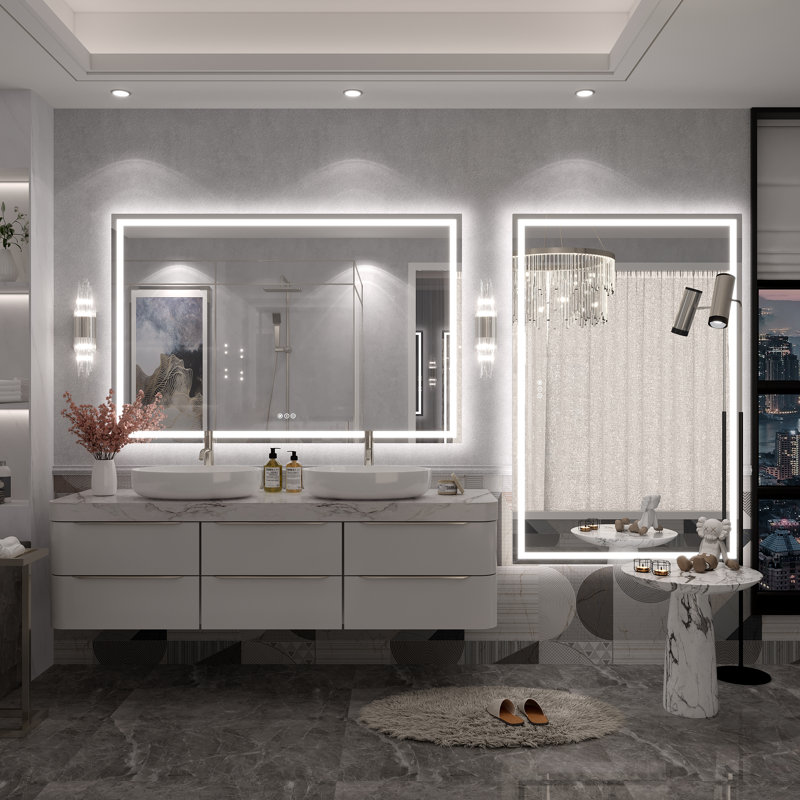 Miroir de salle de bain Molly Framelss, 55 po x 36 po, Transparent