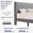 Twin Bed Frame with Adjustable Headboard, Velvet Upholstered Platform Bed-723876651-706336950