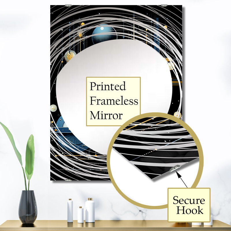 Tollstrup - Miroir géométrique abstrait à décor mural MIR137500, 40 po x 30 po