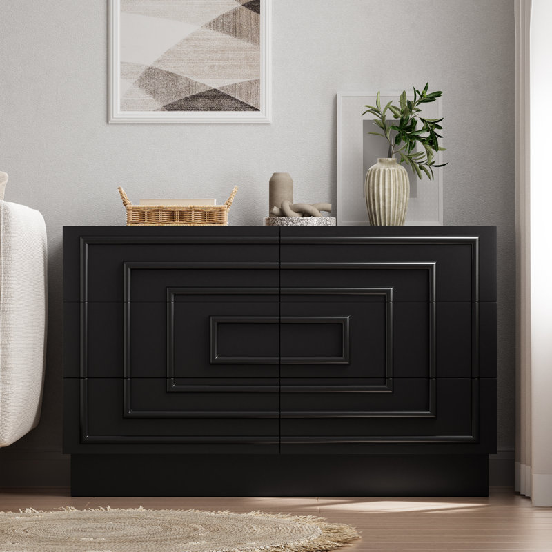 Commode 6 tiroirs Modern Modern, Noir