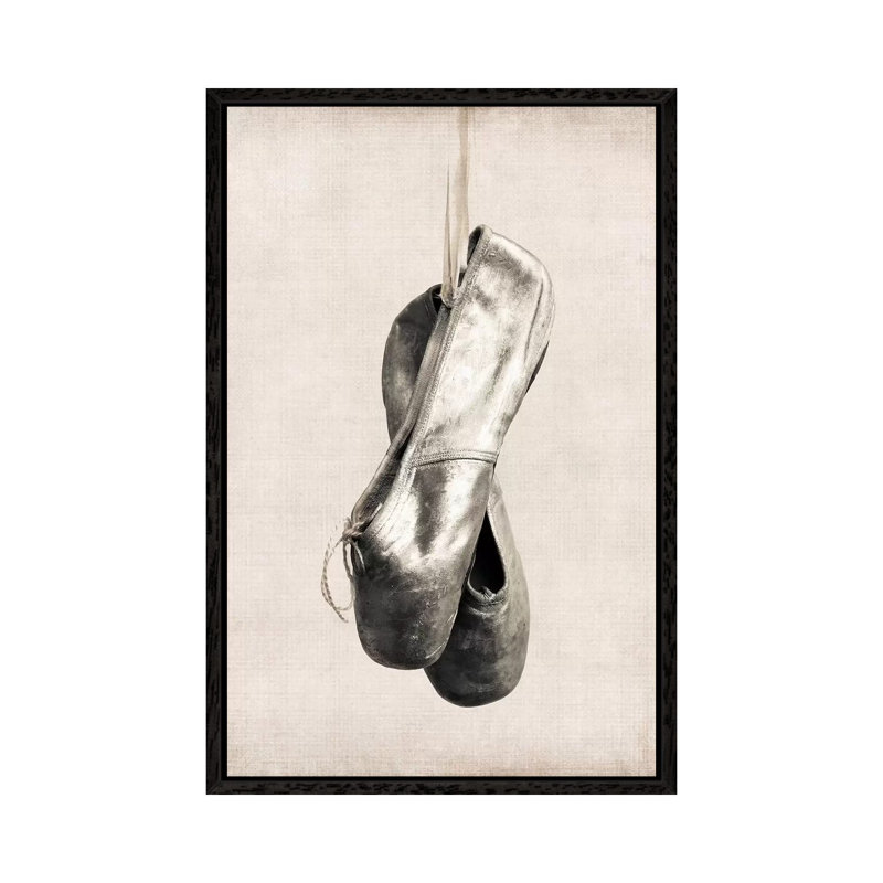 Point Shoes - Print on Canvas, 66.04 cm H x 45.72 cm W, Black Framed