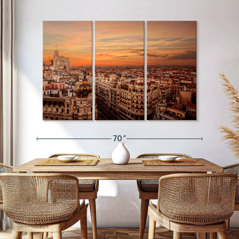 Coucher de soleil Sirci Madrid, H 42 po x l 65 po