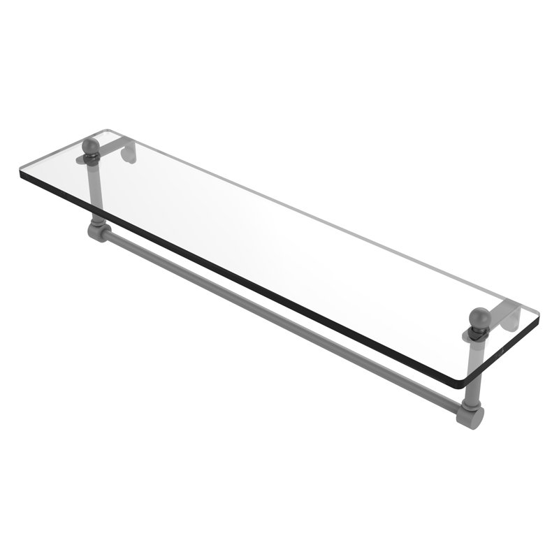 Ballenas Bracket Shelf with Towel Bar, 22", Matte Gray