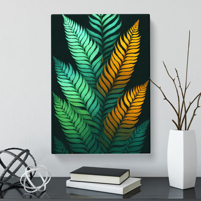 Venilale Fern Leaf Cyber - Wrapped Canvas
