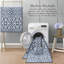 Feya Machine Woven Synthetic Damask Aera Rug in Blue/White-1218787331