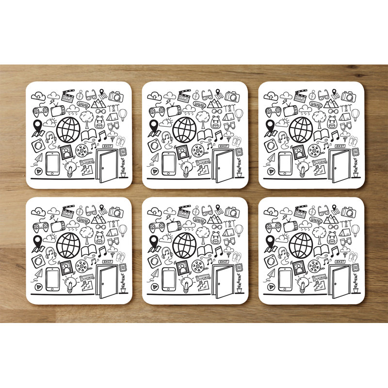 Square 6 Piece Coaster Set