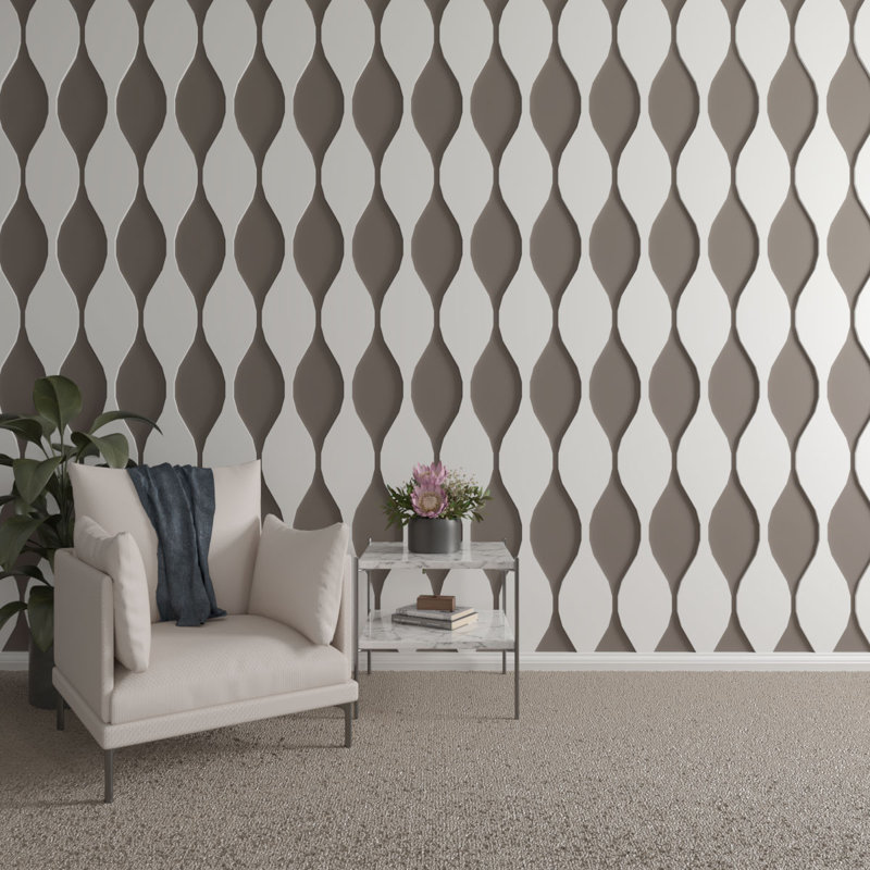 Ozark PVC Adjustable Decorative Slat Wall Panel Kit, 47" H x 9" W x 0.5" D