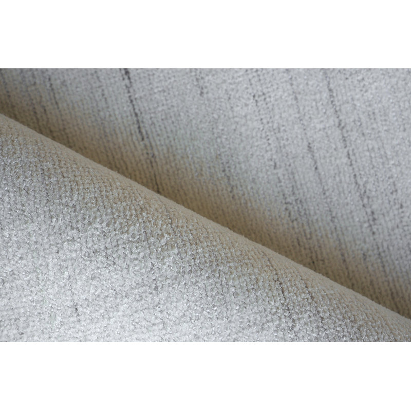 Poliforma Rectangle Triped Area Rug in Ivory/Charcoal, Rectangle 2' x 3'