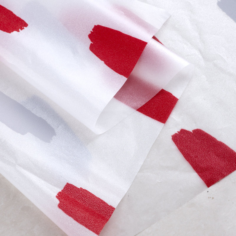 Brush Stroke Peva Waterproof Shower Curtain, Red