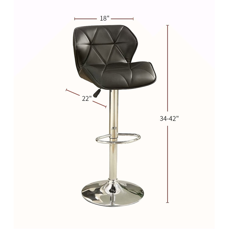 Ensemble de 2 chaises à hauteur de comptoir en simili cuir pour tabourets Modern Kitchen, Noir