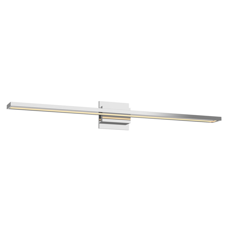 Sleek Chrome 36.5" Rectangular LED Bath Bar with Dimmable Light