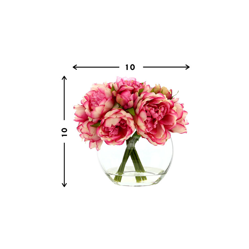 Centre de table pivoine dans un vase, Rose