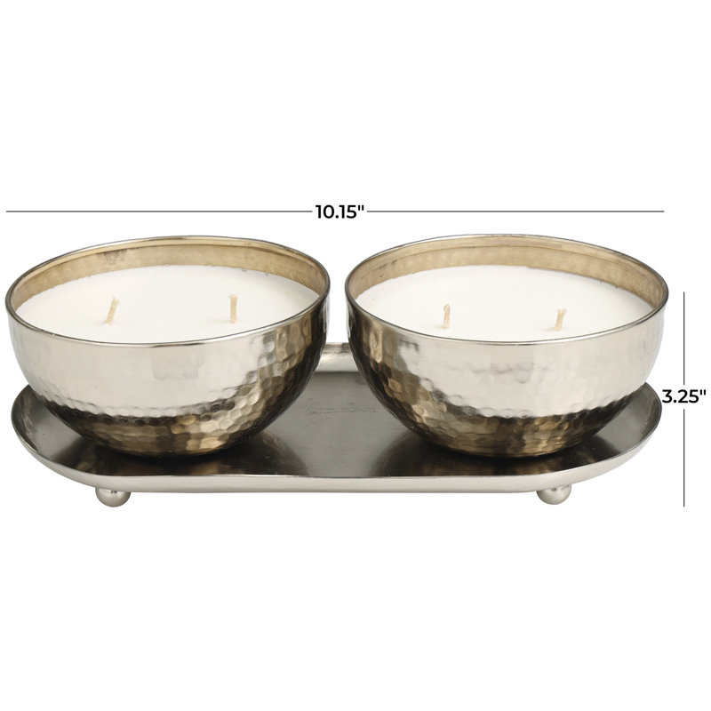 Bougie Wax Melt, H 3,25 po x l 10,15 po x P 5,45 po, Argent