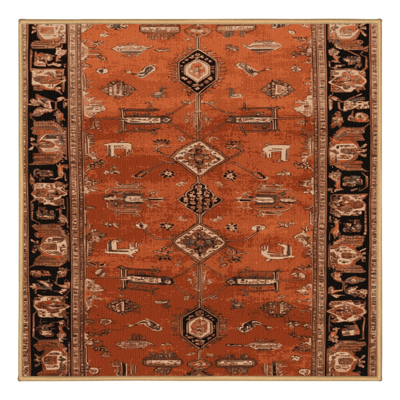 Tapis brun lavable à la machine, Carré 3 pi