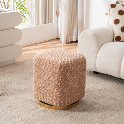 15" Wide Upholstered Swivel Pouf Ottoman
