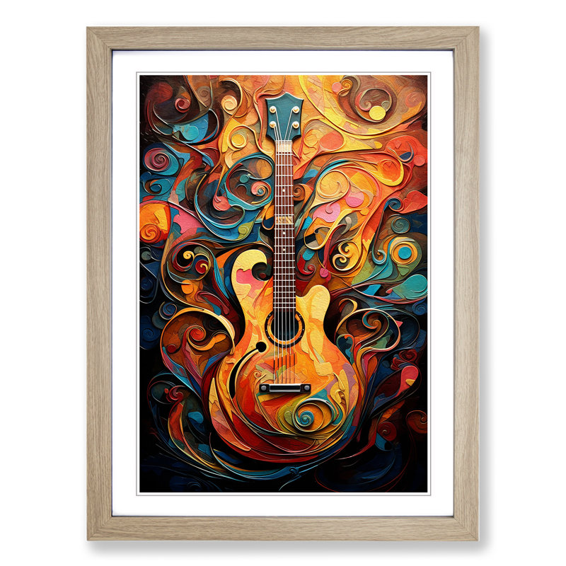 Guitar Tachisme - Framed Print