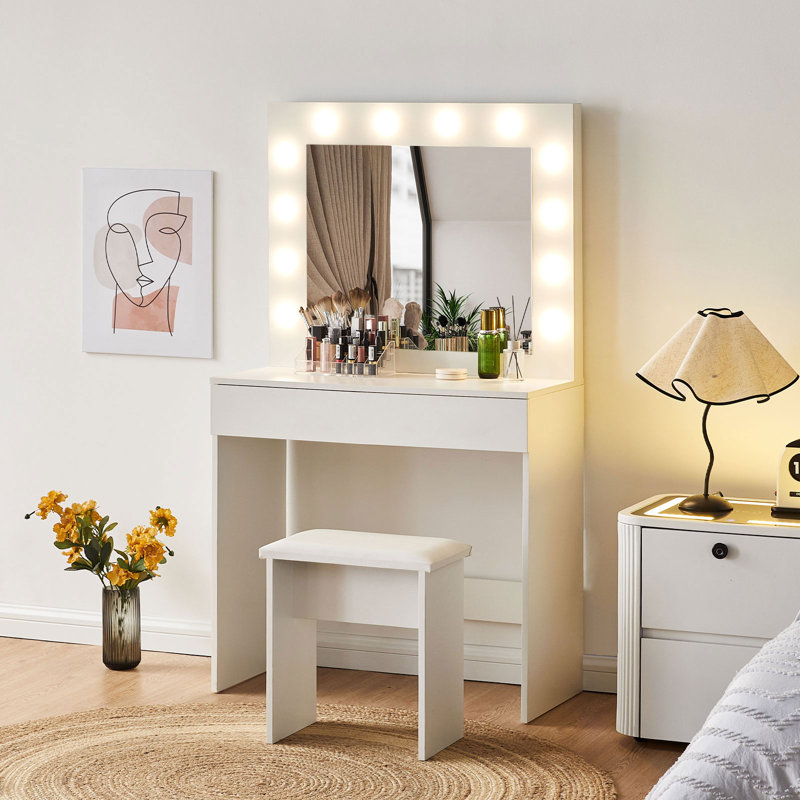 Dressing Table,80X40x140cm Vanity Makeup Set with Stool
