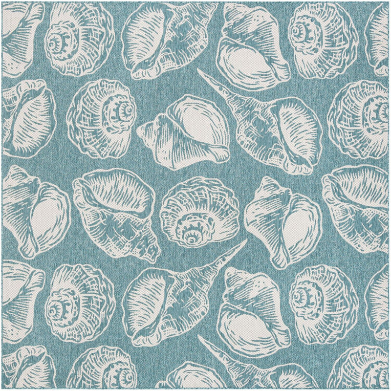 Contemporary Aviesel Area Rug Aqua Color, Square 10'