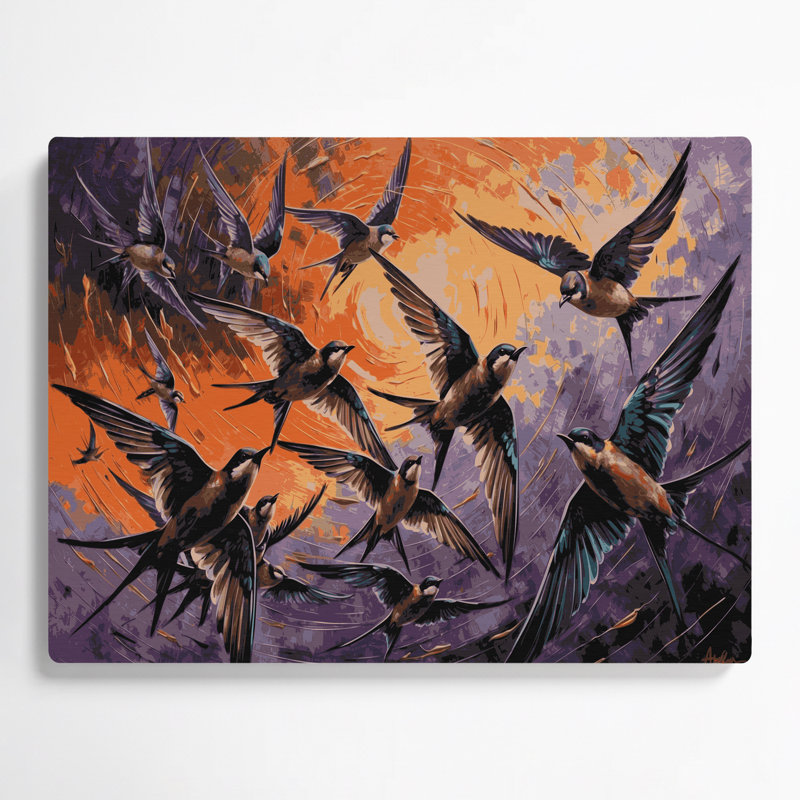Art mural en métal oiseaux, H 20 po x l 24 po