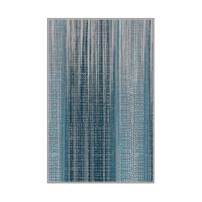 Tapis luxueux, 2,6 x 4,0 pi | 100% polyester, hauteur des poils de 0,4 po | Pois antibactérien et antidérapant en PVC | Lavable à la machine, impression numérique 3D | Parfait pour le salon et la chambre à coucher