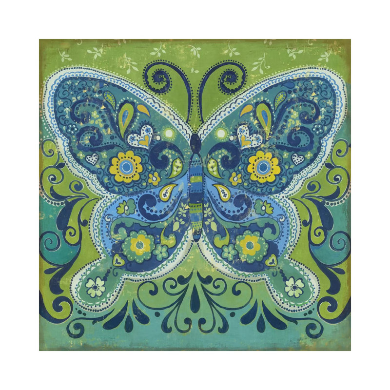 Butterfly Mosaic - Wrapped Canvas Print, 30.48 cm H x 30.48 cm W