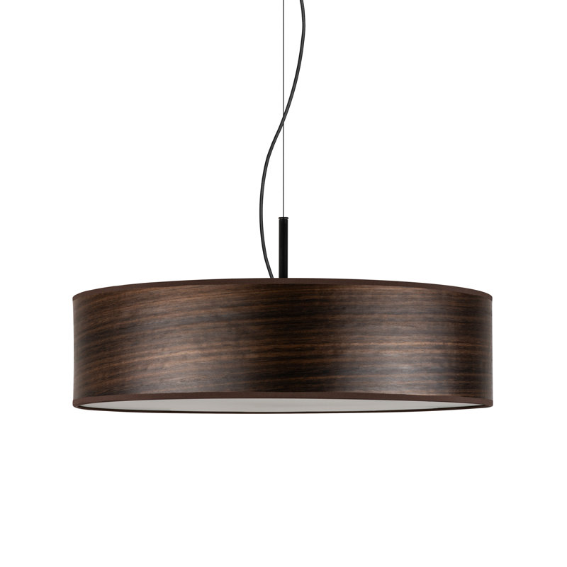 Ocho Slim 3 - Light Black/White Drum Pendant, Eucalyptus