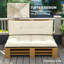 Coussins de remplacement 2 places pour coussins de palette d'extérieur de 3,9 po d'épaisseur - conception capitonnée pour jardin, patio, blanc crème-130205173