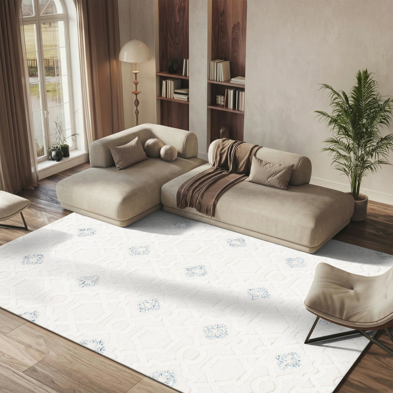Brumbaugh Hand Tufted Wool Geometric Rug, Rectangle 8' x 10'