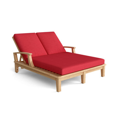 Brianna Outdoor Teak Chaise Lounge