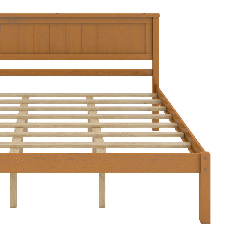 Base de lit plateforme avec tête de lit, Chêne, Grand lit