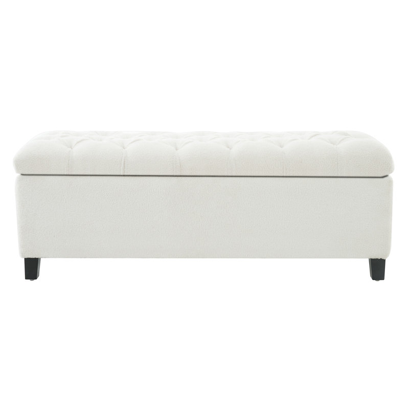 Ottoman Bench With Storage, White