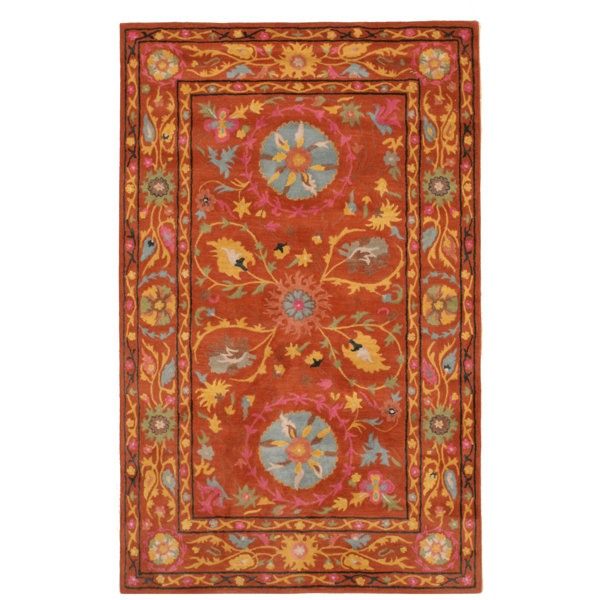 Darby Home Co Timpkins Jade Rust Hand Tufted Wool Rug | Wayfair