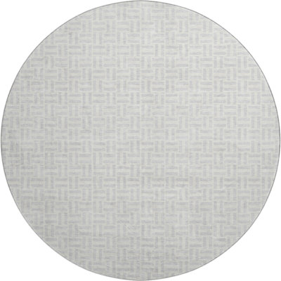 Premium Machine Washable Prisco Silver Rug