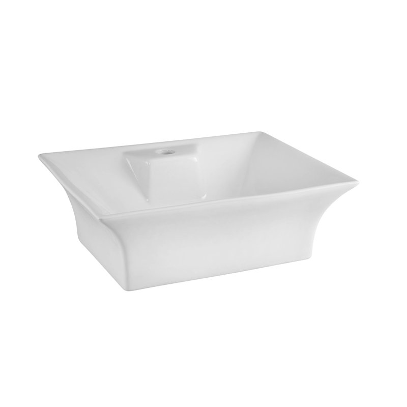 Nuie Vessels 495mm L x 410mm W White Ceramic Rectangular Sink