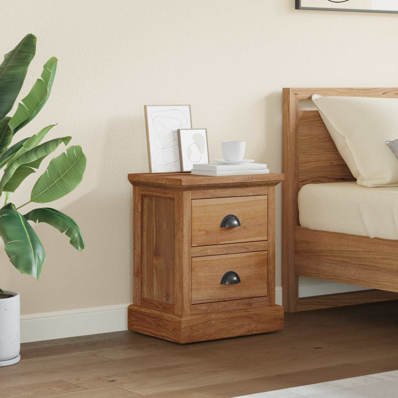 40cm W Solid Wood Bedside Table