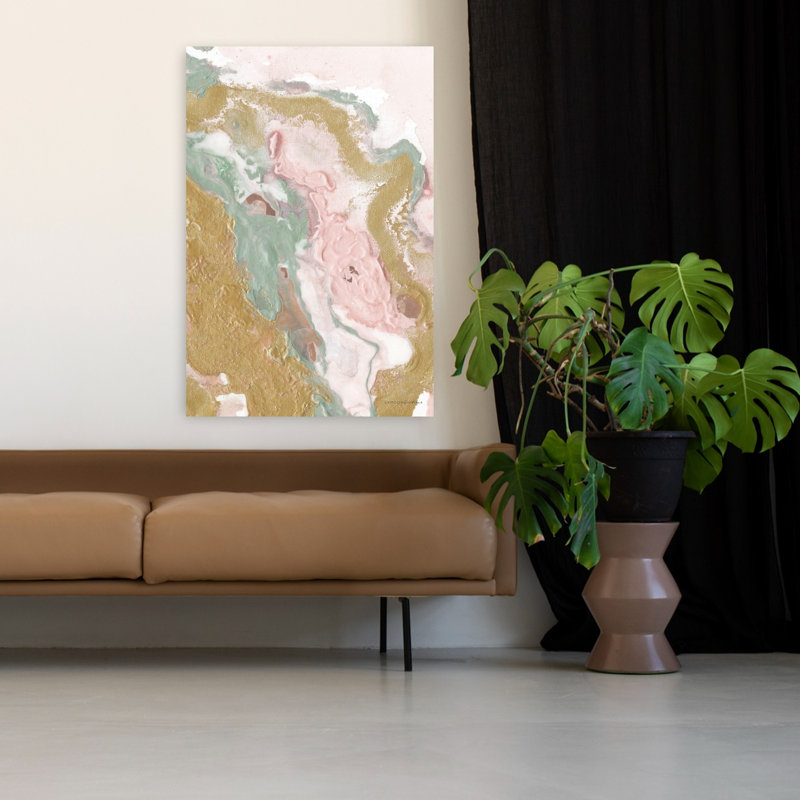 Art contemporain abstrait doux délavé, H 48 po x l 32 po