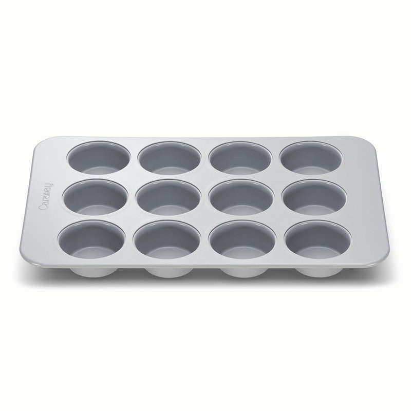 Caraway 12 Cup Nonstick Ceramic Muffin Pan, Gray, Gray
