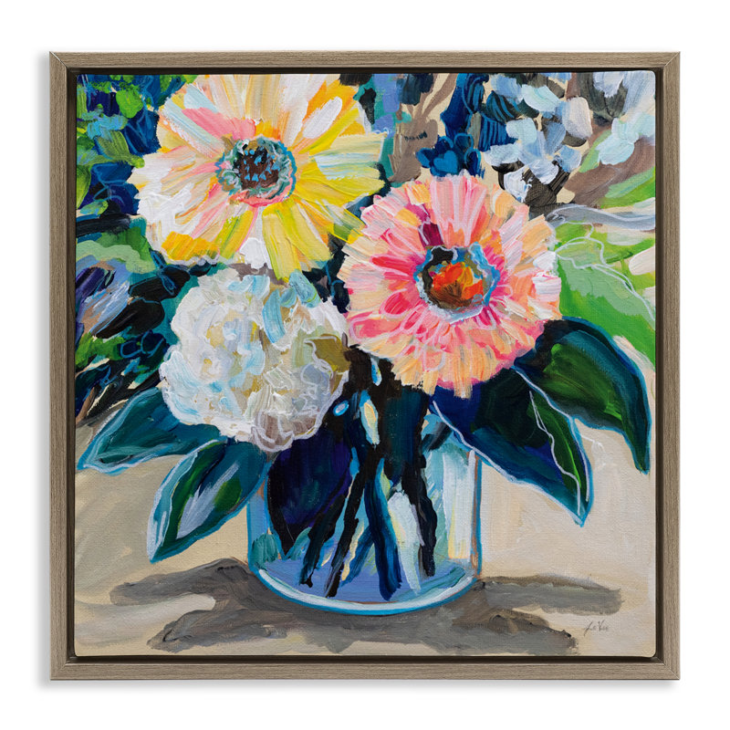 Cadre flottant My Treasure Bouquet, design par Jeanette Vertentes, Cadre flottant orme Montalcino, H 18 po x l 18 po