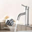 Robinet de lavabo de salle de bain moderne - 1 trou, nickel brossé, style élégant, fonctionnement efficace-124464688